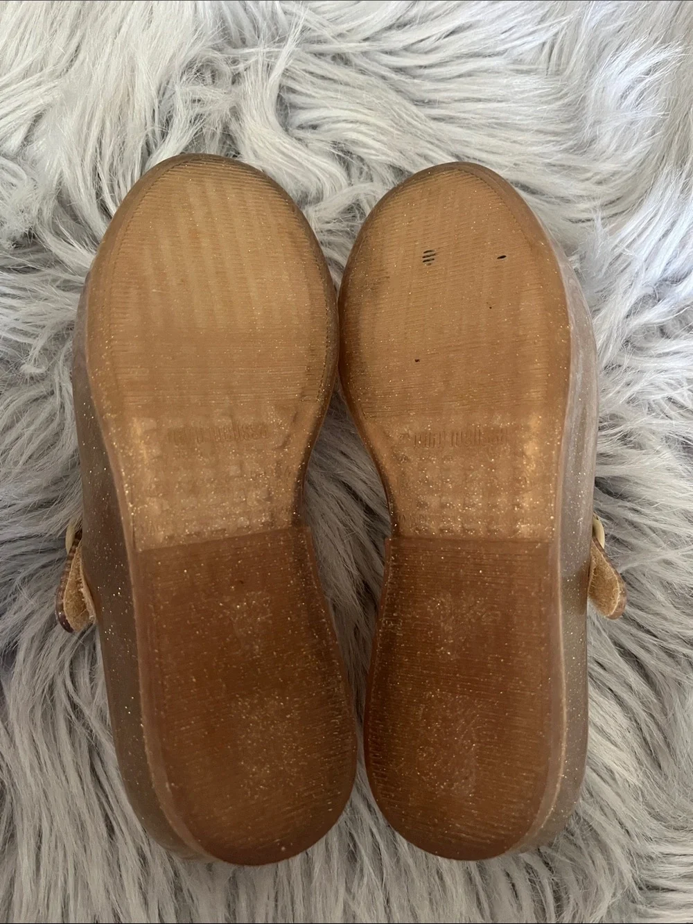 Mini Melissa Sparkling Gold Butterfly Mary Jane Flats